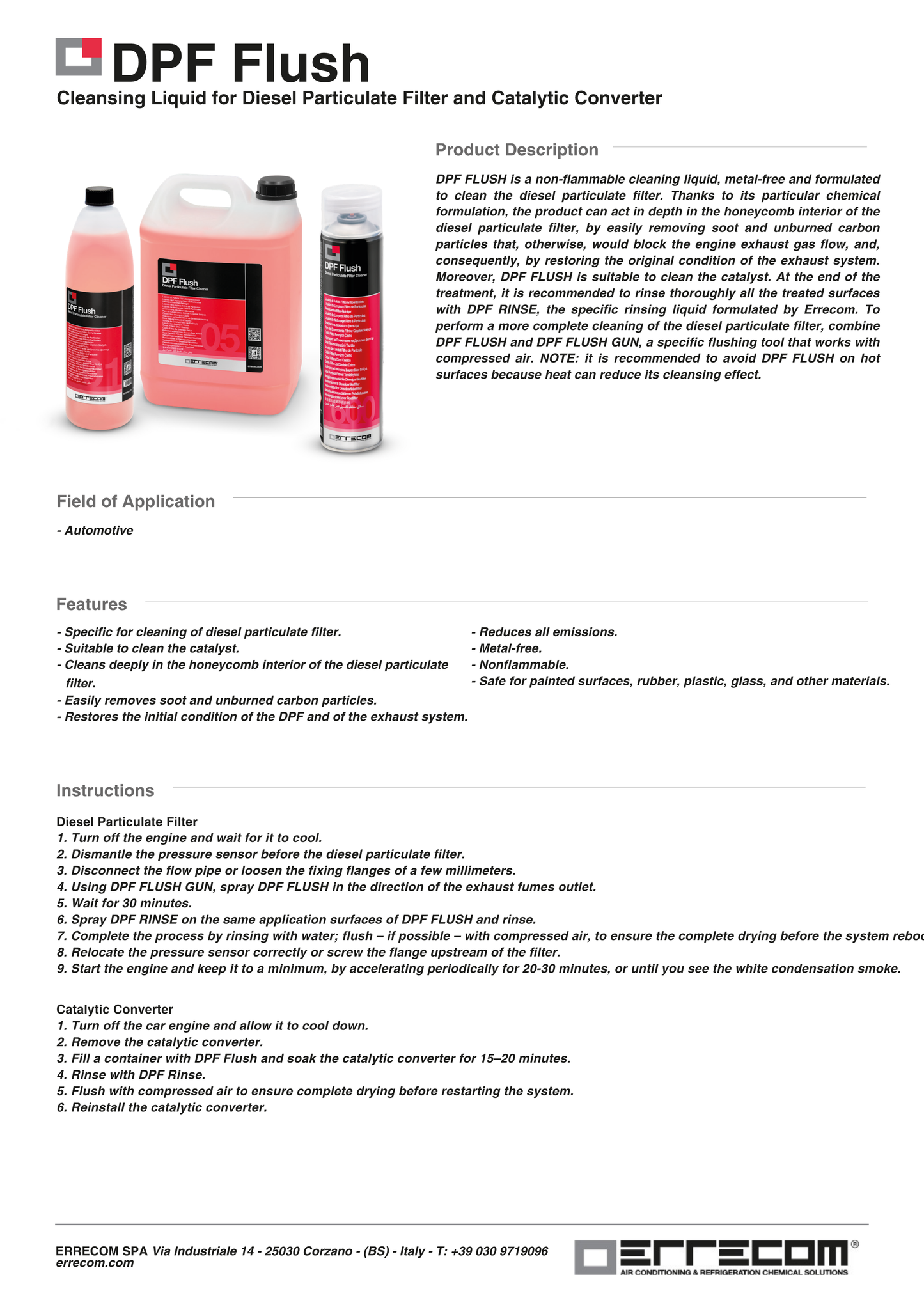 Errecom DPF Flush Aerosol