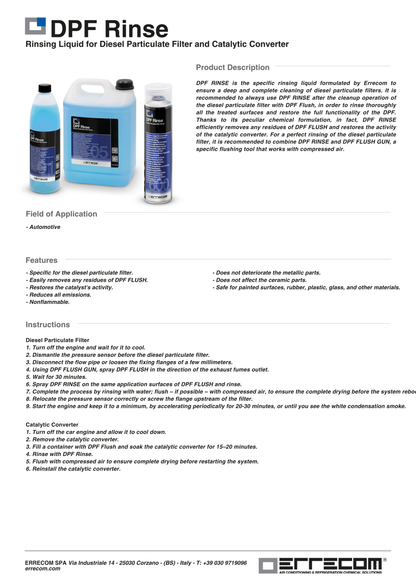 Errecom DPF Rinse Aerosol