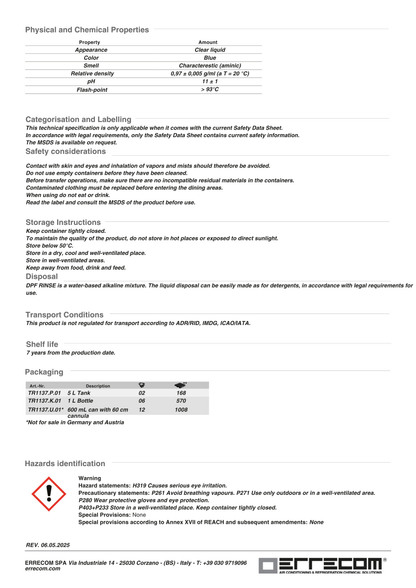 Errecom DPF Rinse Aerosol